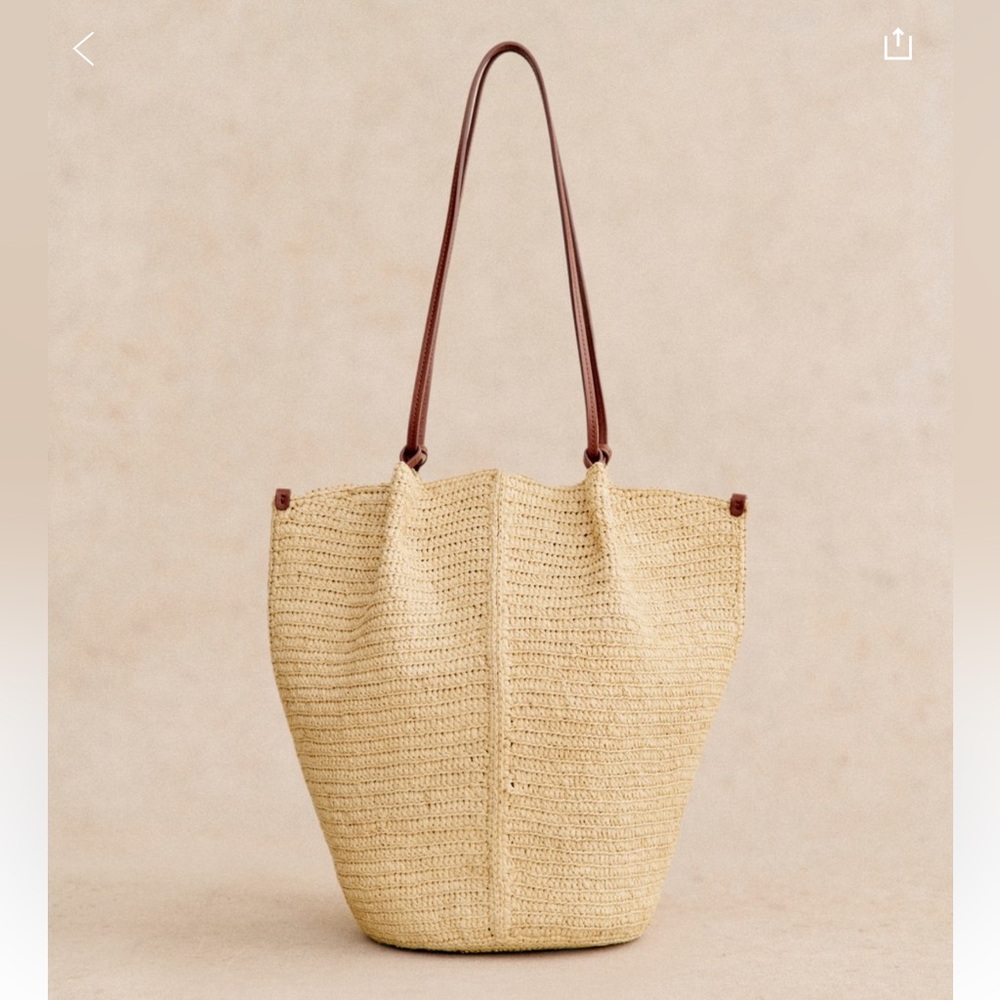 SEZANE ROMIE BASKET NATURAL RAFFIA BAG